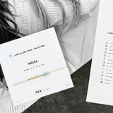 Custom Morse code necklace with Swarovski birthstone on personalized card — thoughtful gift for best friend or sister